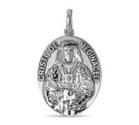 Cristo di Medinaceli Medaglia in argento sterling massiccio 925 m 28 mm. dettagli intagliati ovali