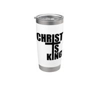 CRISTO È IL RE GESÙ È IL RE CROCIFISSO CROCE Bicchiere termico in acciaio inox doppia parete