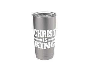 CRISTO È IL RE GESÙ È IL RE FEDE CRISTIANA Bicchiere termico in acciaio inox doppia parete