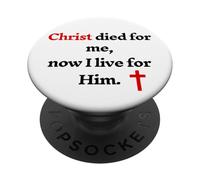 Cristo è morto per me ora vivo per lui PopSockets PopGrip Adesivo