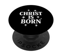Cristo è nato Bibbia Prima festa di Natale Gesù Compleanno PopSockets PopGrip Adesivo