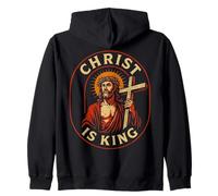 Cristo è Re Cristiano Gesù Fede Design per Uomo Donna Felpa con Cappuccio