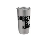 Cristo è Re Gesù è Re Crocifisso Bicchiere termico in acciaio inox doppia parete