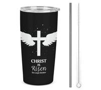 Cristo è risorto, peccato, croce spezzata, ali_nobg, bicchiere termico in acciaio inox da 20 once, tazza da viaggio per auto a doppia parete sottovuoto con coperchio e cannuccia, per uomini e donne,