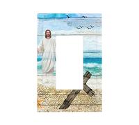 Cristo Gesù Croce 1 gang Rocker/Decora, interruttore della luce da parete, piastra frontale decorativa elettrica per bagno, casa, soggiorno, camera da letto, decorare 12,7 x 3