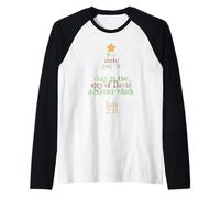 Cristo Il Signore Bibbia Citazione Luca 2:11 - Albero di Natale di Gesù Maglia con Maniche Raglan