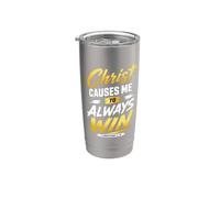 Cristo mi fa vincere sempre Bicchiere termico in acciaio inox doppia parete
