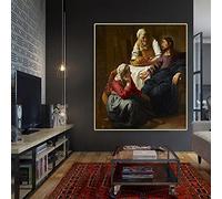 Cristo nella casa di Marta e Maria di Johannes Vermeer Pittura a olio su tela Poster Stampa Immagine Wall Decor Home Decor31.4"x39.3"(80x100cm) Senza cornice