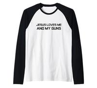 Cristo Patriottico del Secondo emendamento - Gesù AMA Me e Le Mie Armi Maglia con Maniche Raglan