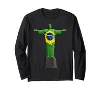 Cristo Redentore - Bandiera del Brasile Maglia a Manica
