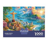 Cristo Redentore_Brasile Puzzle 1000 Pezzi, Jigsaw Puzzle Per Adulti E Ragazzi Dai 14 Anni in Su, Giochi StimolFormicai Per Tutta La Famiglia 70x50cm/1000pcs