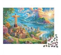 Cristo Redentore_ Brasile Puzzle 1000 Pezzi - Jigsaw Puzzle Regali Per Adulti E Bambini, Gioco Di Sfida Intellettuale, 52x38cm/1000pcs