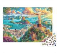 Cristo Redentore_ Brasile Puzzle Da 1000 Pezzi - Puzzle Ad Alta Difficoltà,Giochi Stimolanti Per Tutta La Famiglia 52x38cm/1000pcs