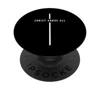 Cristo sopra ogni croce - fede cristiana minimalista PopSockets PopGrip Adesivo