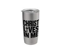 Cristo vive in me cristiano Bicchiere termico in acciaio inox doppia parete
