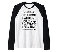 Cristo Vive in Me - Versetto biblico ispiratore Cristiano Maglia con Maniche Raglan
