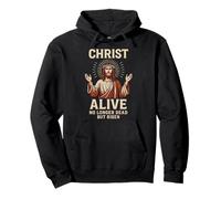 Cristo Vivo Non più Morto ma risorto Gesù Ressurection Art Felpa con Cappuccio
