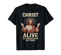 Cristo Vivo Non più Morto ma risorto Gesù Ressurection Art Maglietta