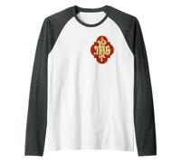 Cristogramma Croce IHS - Simboli cristiani cattolici Maglia con Maniche Raglan