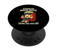 Critico cinematografico non pagato Vivere la CNA Life Funny Popcorn Art PopSockets PopGrip Adesivo