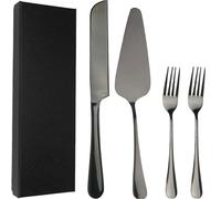 CRITIVE-SHOP Set di Coltelli per Torta con 2 Forchette, Set per Tagliare La Torta per Matrimonio con Confezione Regalo, Taglia Torta in Acciaio Inossidabile E Paletta per Torta Festa di Compleanno