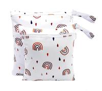 Criveple 2 Pezzi Wetbag Pannolini Riutilizzabile, Wetbag Borsa per Pannolini Lavabili, Wet Bag Borsa Wetbag Pannolini con Doppia Cerniera, Bambino Bag per Viaggi Spiaggia Piscina Gym (Arcobaleno)