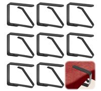 Criveple 8 Pezzi Clip per Tovaglie, Ferma tovaglia in Acciaio Inox per Interni ed Esterni, Nero, per Tovaglie di Matrimonio Festa da Picnic, Adatto per Tavoli Fino a 3 cm di Spessore (4 cm x 5 cm)