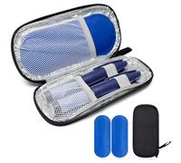 Criveple Borsa termica per insulina con 2 piatti di raffreddamento, borsa per farmaci per diabetici, borsa per insulina, epipi, insulina e altri accessori per il diabete, medicinali per viaggi (nero)