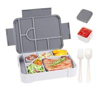 Criveple Porta Pranzo Bento per Bambini, 1330ML, Porta Pranzo Bambino/Adulti con 7 Scomparti e Posate, Per Il Pranzo, Per La Scuola, Forno a Microonde/Lavastoviglie, Con Cucchiaio, Forchetta