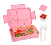Criveple Porta Pranzo Bento per Bambini, 1330ML, Porta Pranzo Bambino/Adulti con 7 Scomparti e Posate, Per Il Pranzo, Per La Scuola, Forno a Microonde/Lavastoviglie, Con Cucchiaio, Forchetta