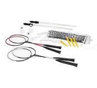 Crivit Badminton Set completo per fino a 4 giocatori: 4 Racchette, 3 palline, alimentazione, cavi di tensione e ancoraggio a terra