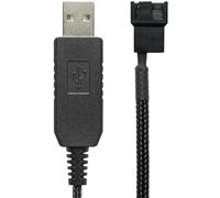 CRJ Electronics 4041 Full Speed 12V Tensione Step-Up USB a 3-Pin e 4-Pin PC Fan Sleeve Cavo Adattatore di Alimentazione, Nero