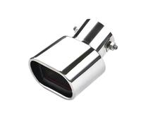 CRJIMX 1 Pezzo General Singola/Doppia Entrata Quadrata Tubo Scarico Acciaio Inox 63mm/2.5'' Gola Modifica Terminale(Argento,Tubo singolo)