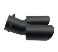 CRJIMX 1 Terminale Di Scarico Universale Per Auto A Doppia Uscita 63 Mm, Argento Nero Accessorio Esterno Per Auto(NERO)
