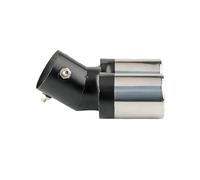 CRJIMX 1 Terminale Di Scarico Universale Per Auto Da 63 Mm Con Doppia Uscita Finiture Nere E Argento Accessori Per Esterni Auto(Black+Silver,Curvo)