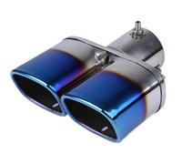 CRJIMX 63mm/2.48" General Auto Scappamento Quadrato Doppia Uscita Tubo Silenziatore Blu/Argento Acciaio Inox Tuning(Blu,Dritto)