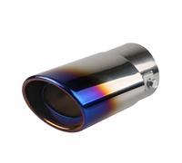 CRJIMX Accessori Auto Per Fascia Tubo Di Scarico Per Gola Terminale Per Punta Silenziatore Dorata Universal 63mm Tubo Di Scarico Modificato Acciaio Inox(Blu,Dritto)