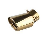 CRJIMX Accessori Auto Per Fascia Tubo Di Scarico Per Gola Terminale Per Punta Silenziatore Dorata Universal 63mm Tubo Di Scarico Modificato Acciaio Inox(Oro,Curvo)