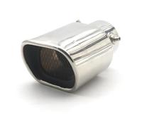 CRJIMX Acciaio Inox Per Terminale Scarico Lucido Per Decorazione Auto Per Generale Auto Scappamento Quadrato Per Silenziatore Per Tubi Finali(Argento,Dritto)