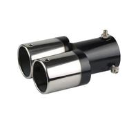 CRJIMX Automobile Tailpipe General Scarico Acciaio Inox Coperchio Modifica Silenziatore Sonoro(Black+Silver,Dritto)