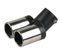 CRJIMX Automobile Tailpipe General Scarico Acciaio Inox Coperchio Modifica Silenziatore Sonoro(Black+Silver,Curvo)