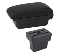CRJIMX Box Bracciolo Per N&issan Per Note E-Power Epower 2019 Per Note Box Di Archiviazione Console Centrale USB LED Accessorio Bracciolo(C1 Linea Rossa)