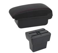 CRJIMX Box Bracciolo Per N&issan Per Note E-Power Epower 2019 Per Note Box Di Archiviazione Console Centrale USB LED Accessorio Bracciolo(B1 Linea Rossa)