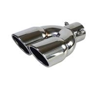 CRJIMX Doppia Uscita Scarico Per Auto Punta Silenziatore Universale Acciaio Inox Ingresso 63mm 76mm(63MM Silver)