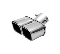CRJIMX Doppio Terminale Di Scarico General Acciaio Inox Auto Modificata 63mm(Argento,Curvo)