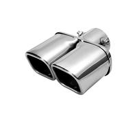 CRJIMX Doppio Terminale Di Scarico General Acciaio Inox Auto Modificata 63mm(Argento,Dritto)