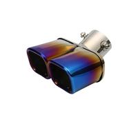 CRJIMX Doppio Terminale Di Scarico General Acciaio Inox Auto Modificata 63mm(Blu,Curvo)