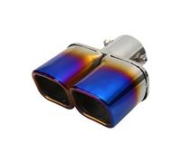 CRJIMX Doppio Terminale Di Scarico General Acciaio Inox Auto Modificata 63mm(Blu,Dritto)