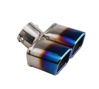 CRJIMX General Auto Doppio Terminale Scarico Posteriore Rivestimento Gola Blu Acciaio Inox Modificato(Blu,Curvo)