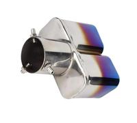 CRJIMX General Auto Doppio Terminale Scarico Posteriore Rivestimento Gola Blu Acciaio Inox Modificato(Blu,Dritto)